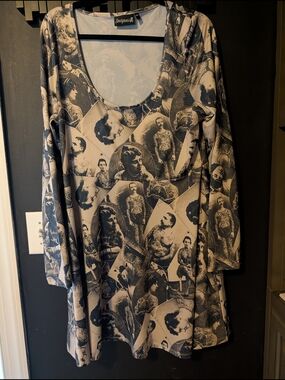 Sourpuss Black & Cream Tattoo Portrait Scoop Top